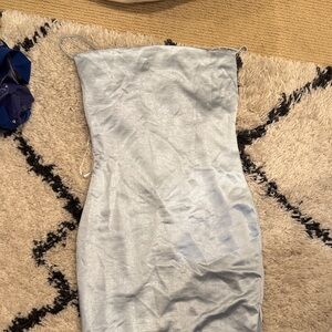 Superdown Strapless Silver Dress